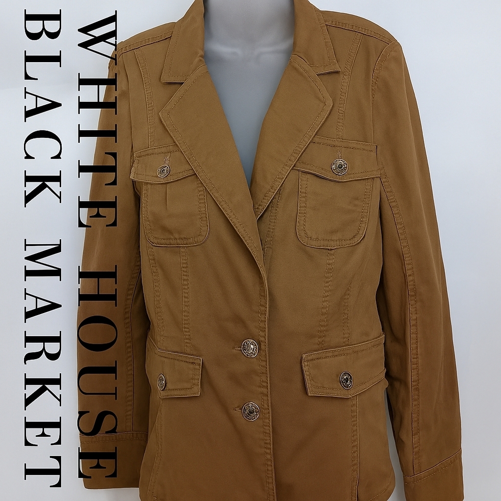 WHITE HOUSE BLACK MARKET Corpcore‎ Business Work Casual Brown Blazer Size Medium